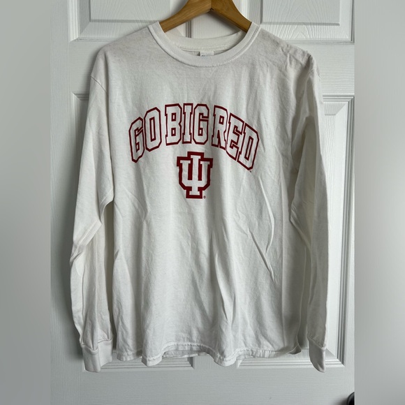 Size medium long sleeve white university of Indiana tshirt.  Hoosiers. - Picture 1 of 3